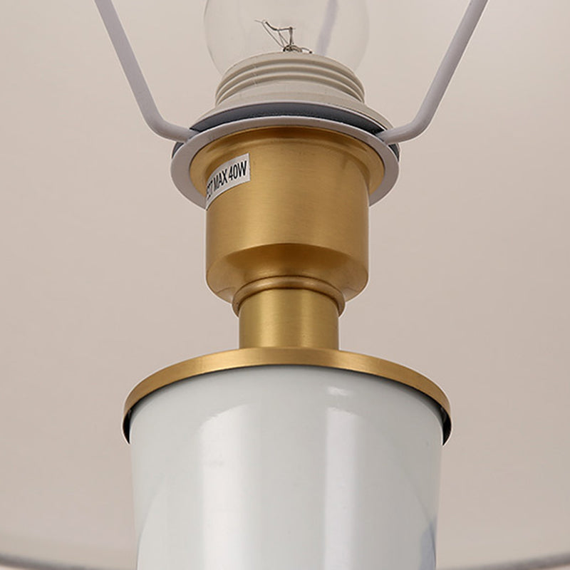 Cylinder Scalloped Pine Lapis Table Lamp