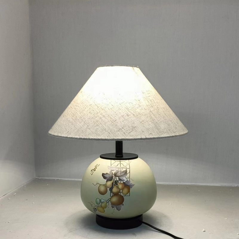 Pattern Orb Scalloped Fabric Table Lamp