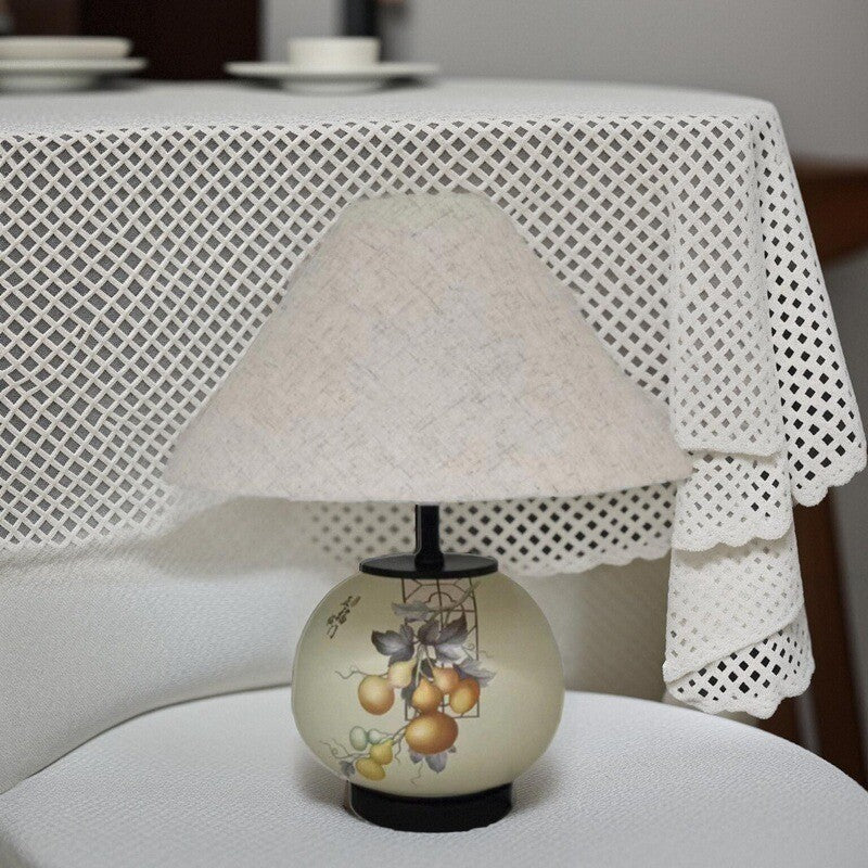 Pattern Orb Scalloped Fabric Table Lamp