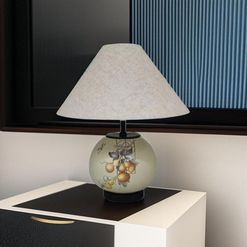 Pattern Orb Scalloped Fabric Table Lamp