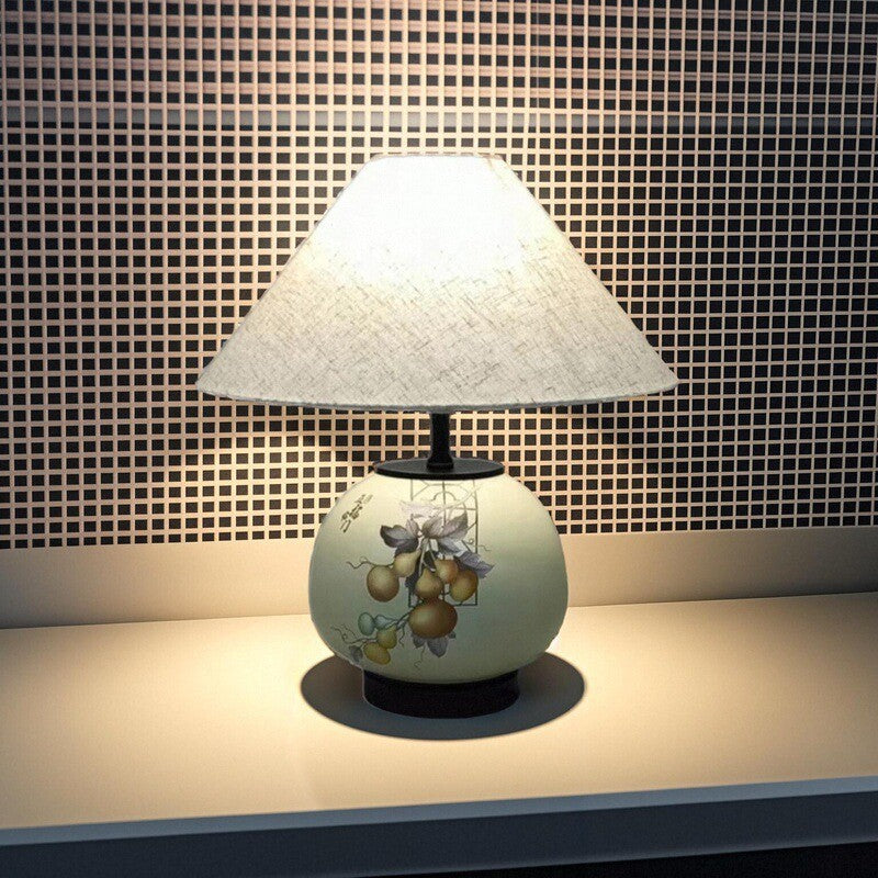 Pattern Orb Scalloped Fabric Table Lamp