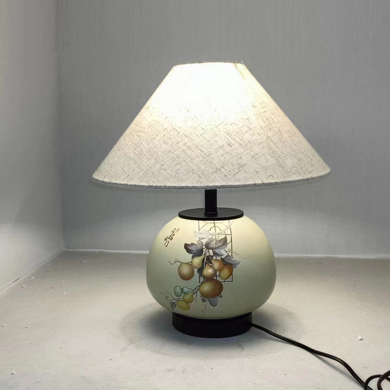 Pattern Orb Scalloped Fabric Table Lamp