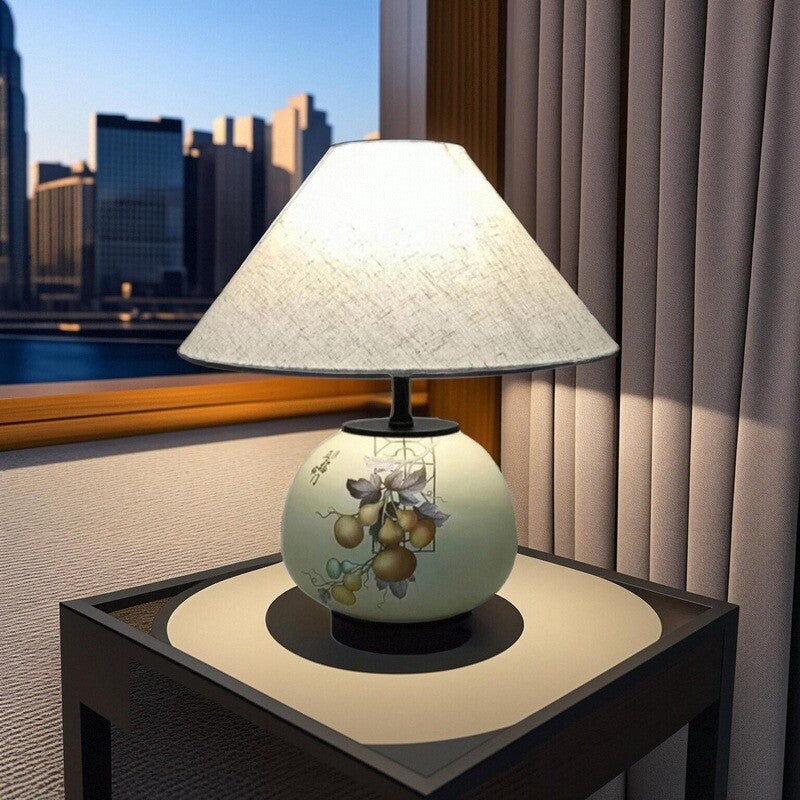 Pattern Orb Scalloped Fabric Table Lamp