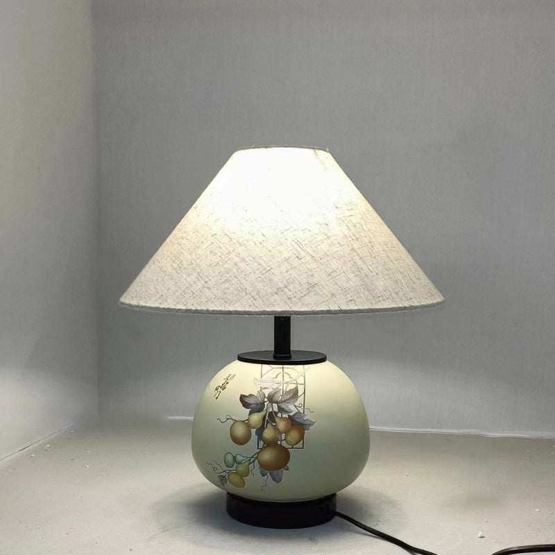 Pattern Orb Scalloped Fabric Table Lamp