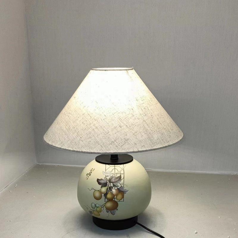 Pattern Orb Scalloped Fabric Table Lamp