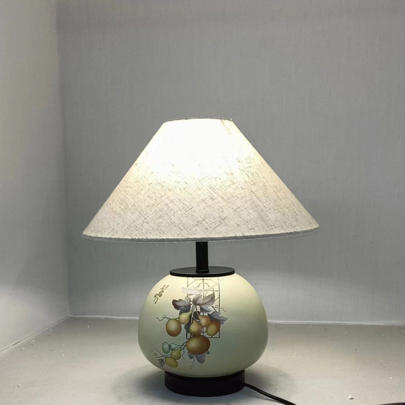 Pattern Orb Scalloped Fabric Table Lamp