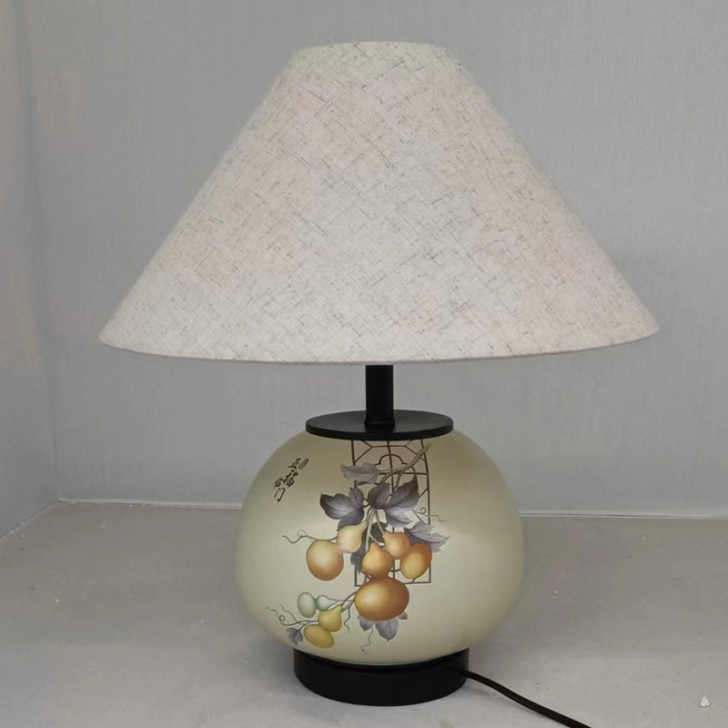 Pattern Orb Scalloped Fabric Table Lamp