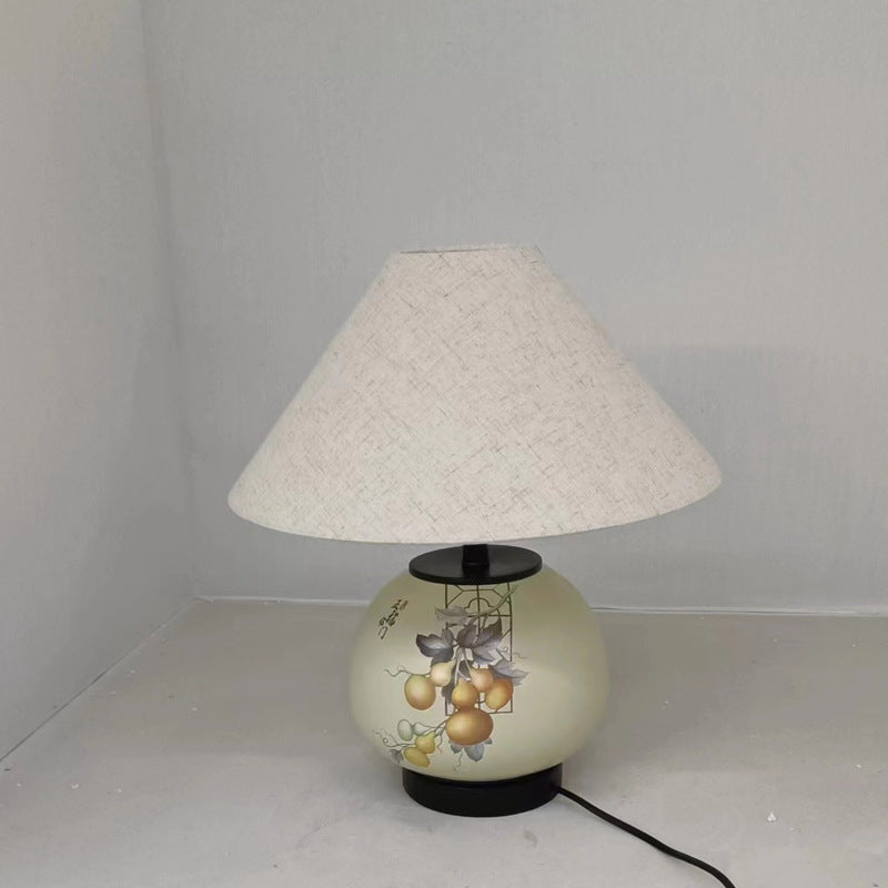 Pattern Orb Scalloped Fabric Table Lamp