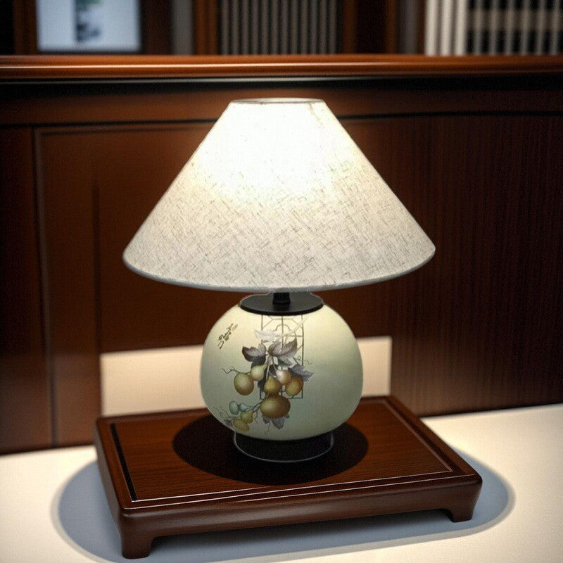 Pattern Orb Scalloped Fabric Table Lamp