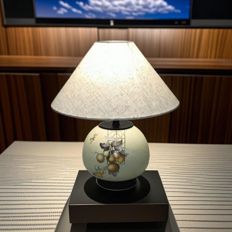 Pattern Orb Scalloped Fabric Table Lamp