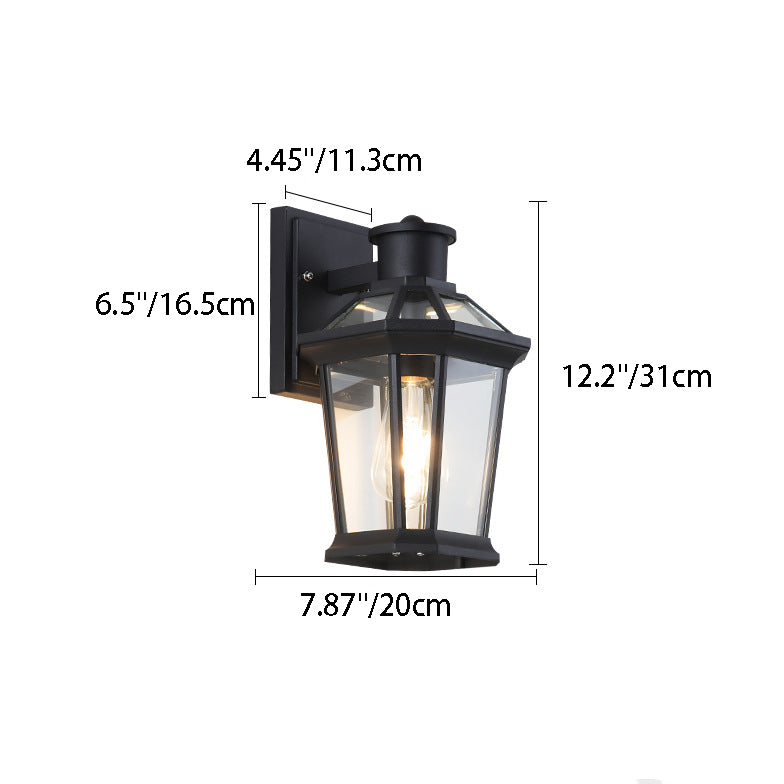 Square Octagon Row Glass Outdoor Light