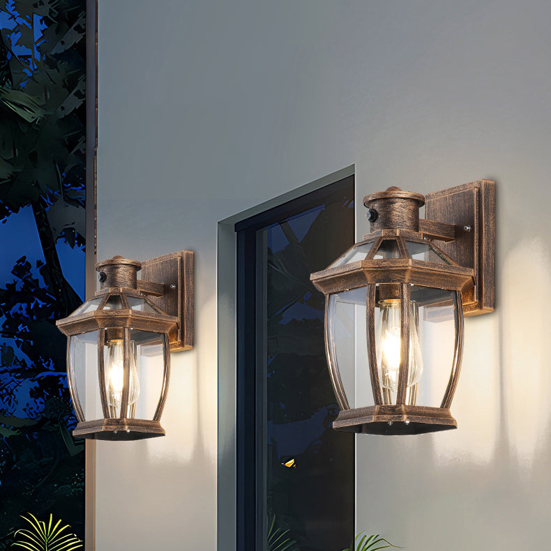 Square Octagon Row Glass Outdoor Light