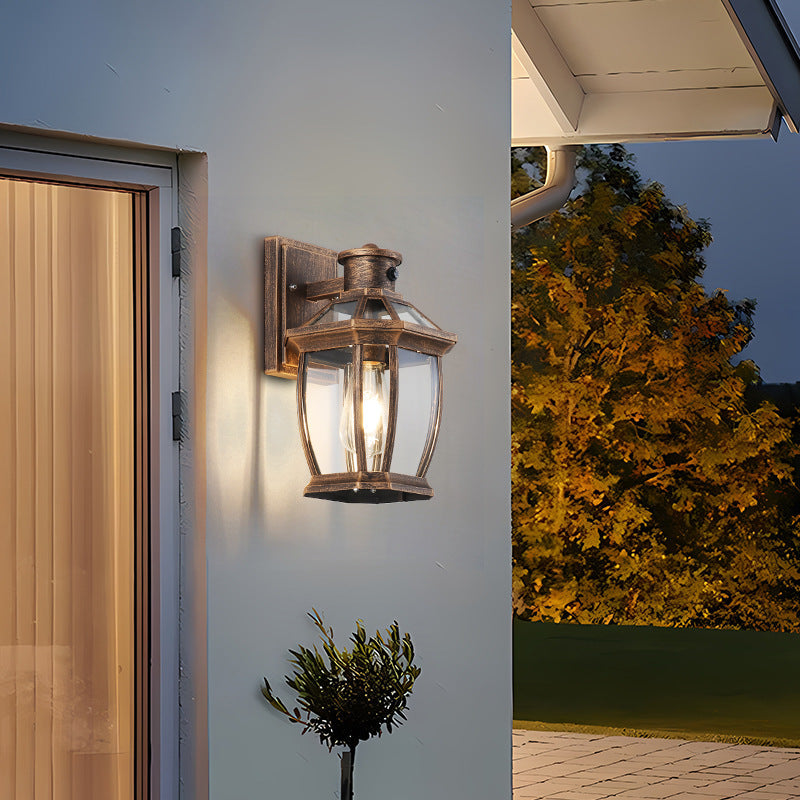 Square Octagon Row Glass Outdoor Light