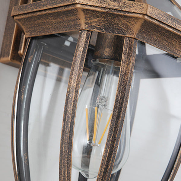 Square Octagon Row Glass Outdoor Light