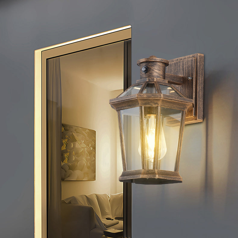 Square Octagon Row Glass Outdoor Light