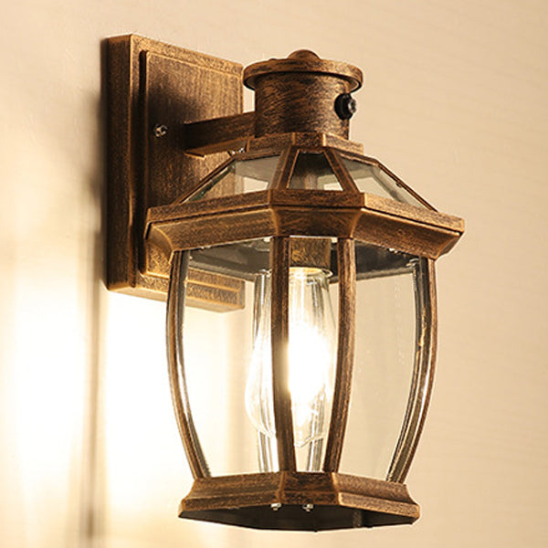 Square Octagon Row Glass Outdoor Light