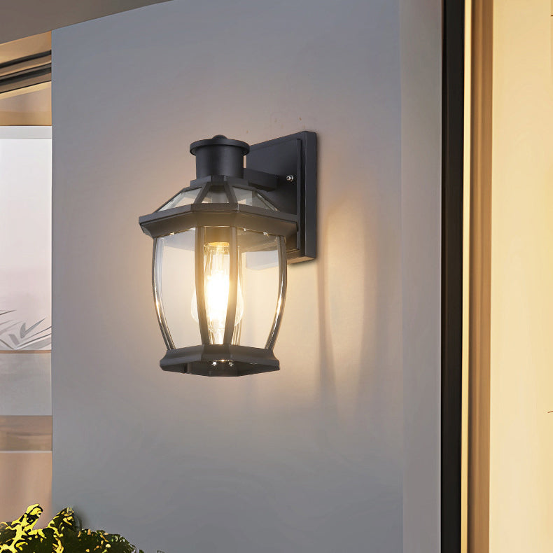 Square Octagon Row Glass Outdoor Light