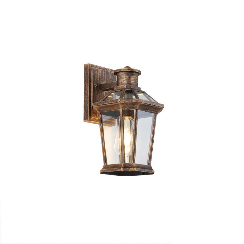 Square Octagon Row Glass Outdoor Light