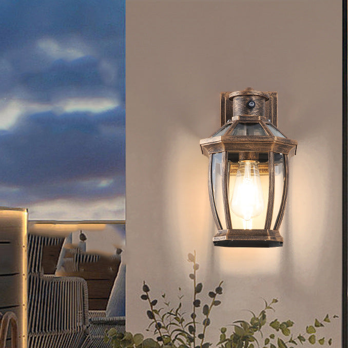 Square Octagon Row Glass Outdoor Light