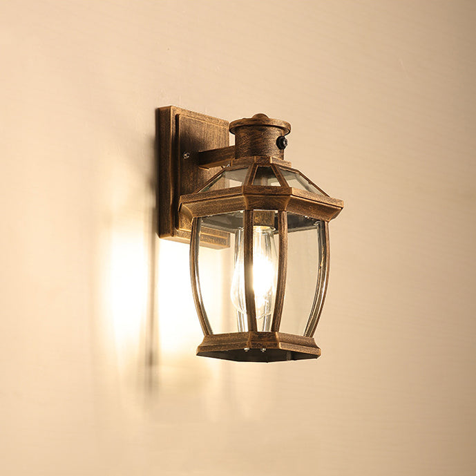 Square Octagon Row Glass Outdoor Light