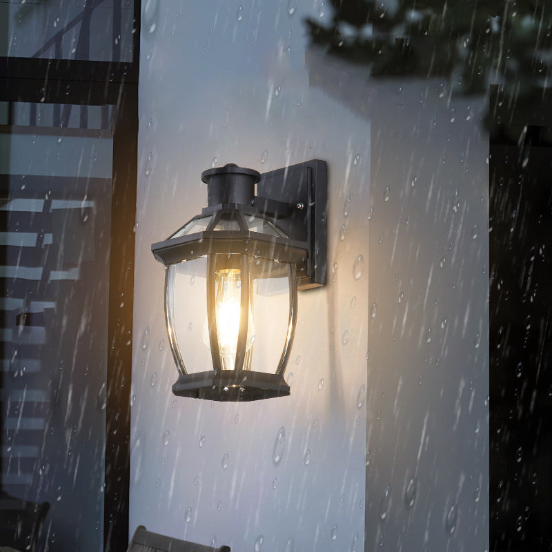 Square Octagon Row Glass Outdoor Light