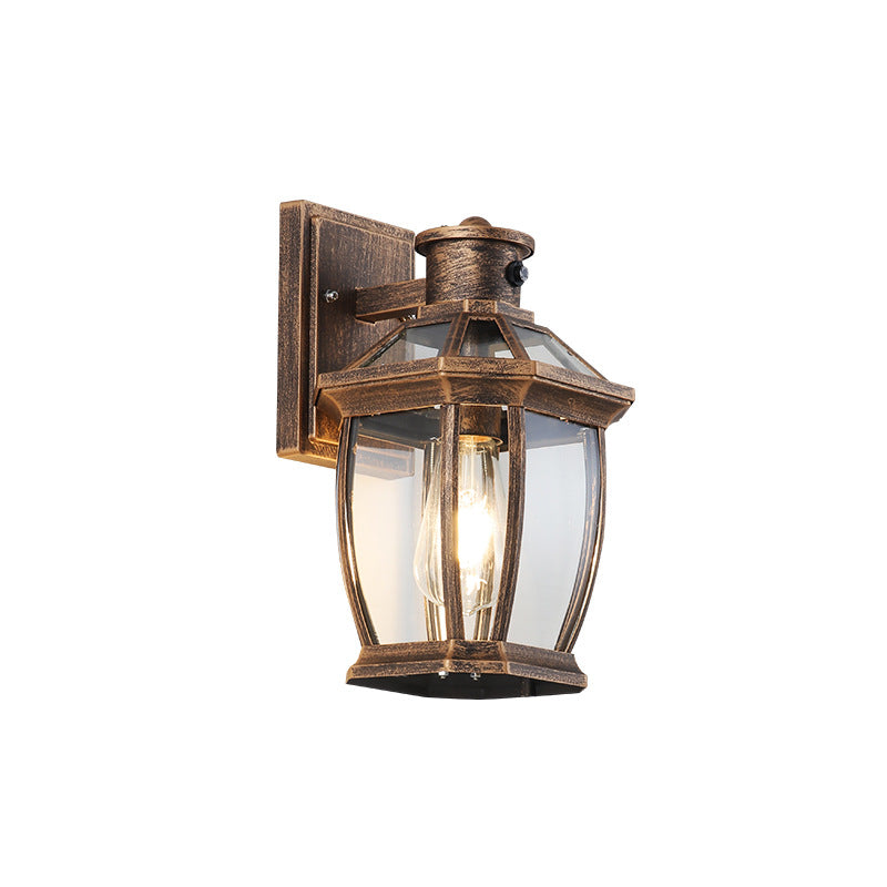 Square Octagon Row Glass Outdoor Light