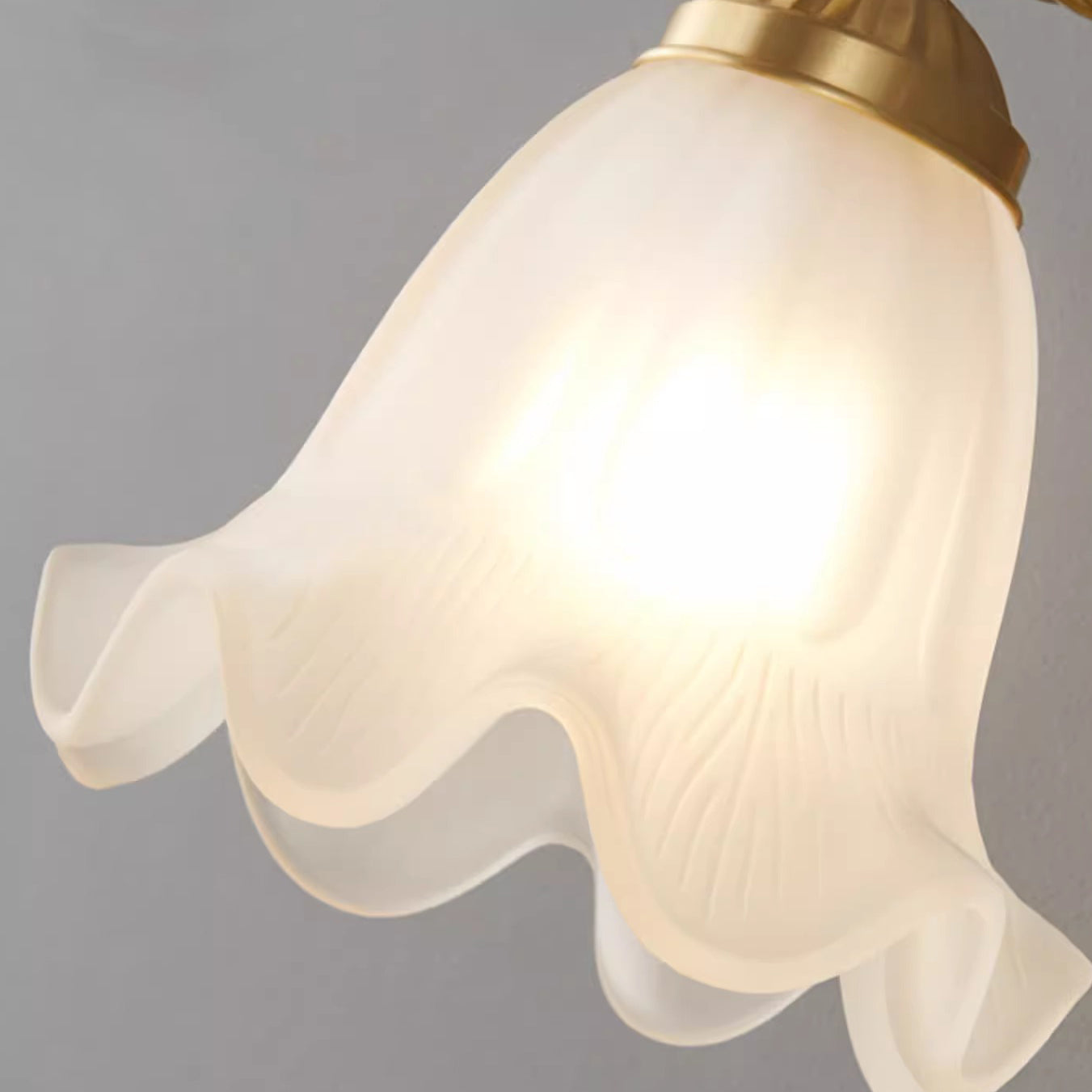 Curved Floral Round Glass Wall Lamp