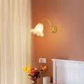 Curved Floral Round Glass Wall Lamp