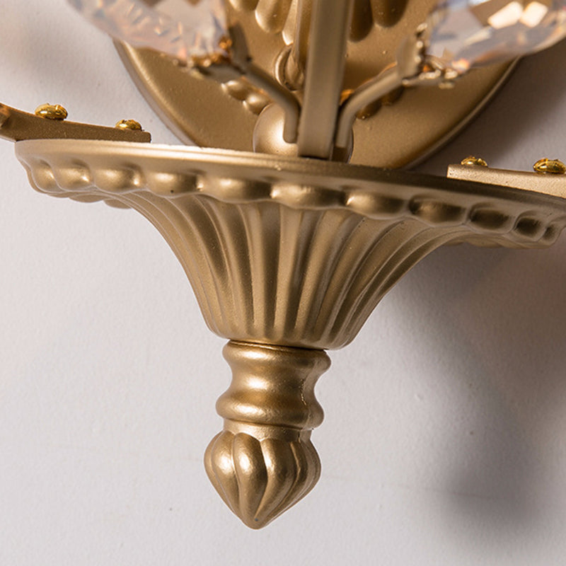 Branch Leaf Oval Crystal Wall Lamp