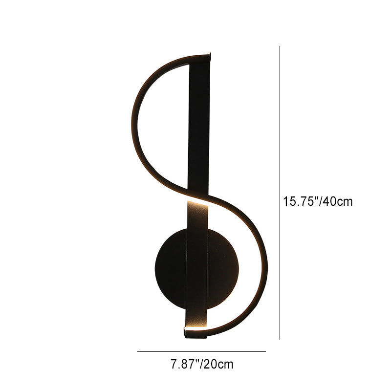 Music Note Shape Line Wall Lamp
