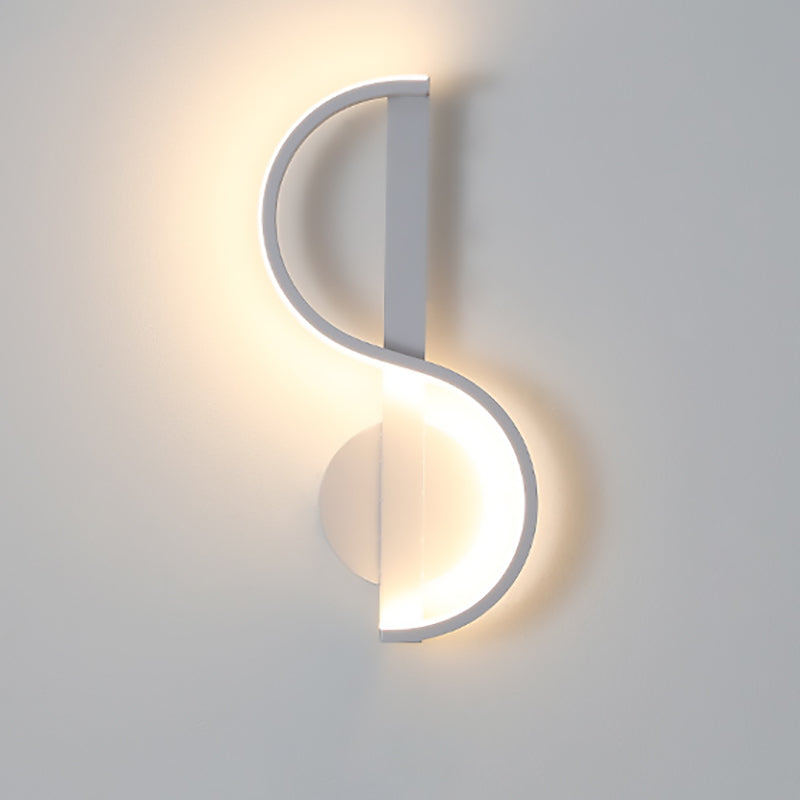 Music Note Shape Line Wall Lamp