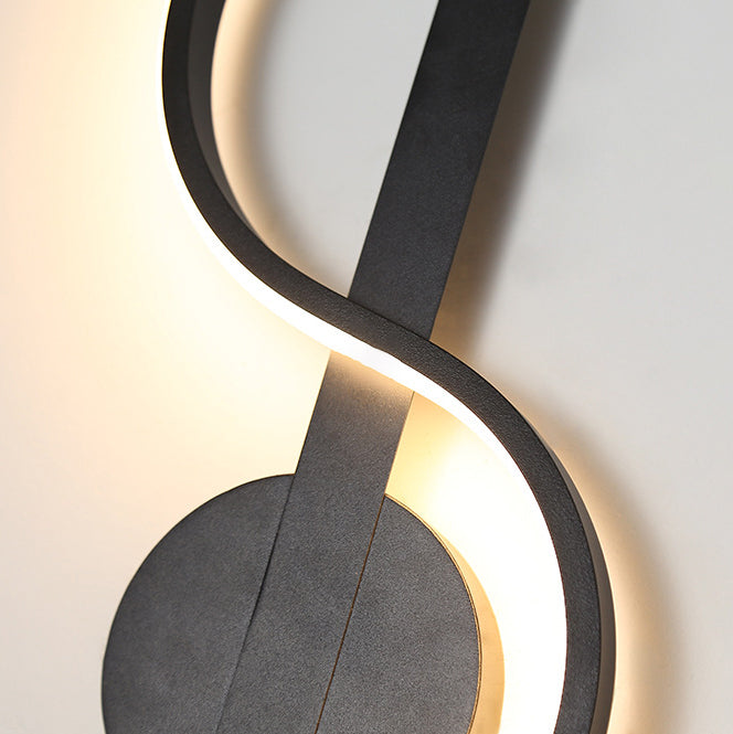 Music Note Shape Line Wall Lamp