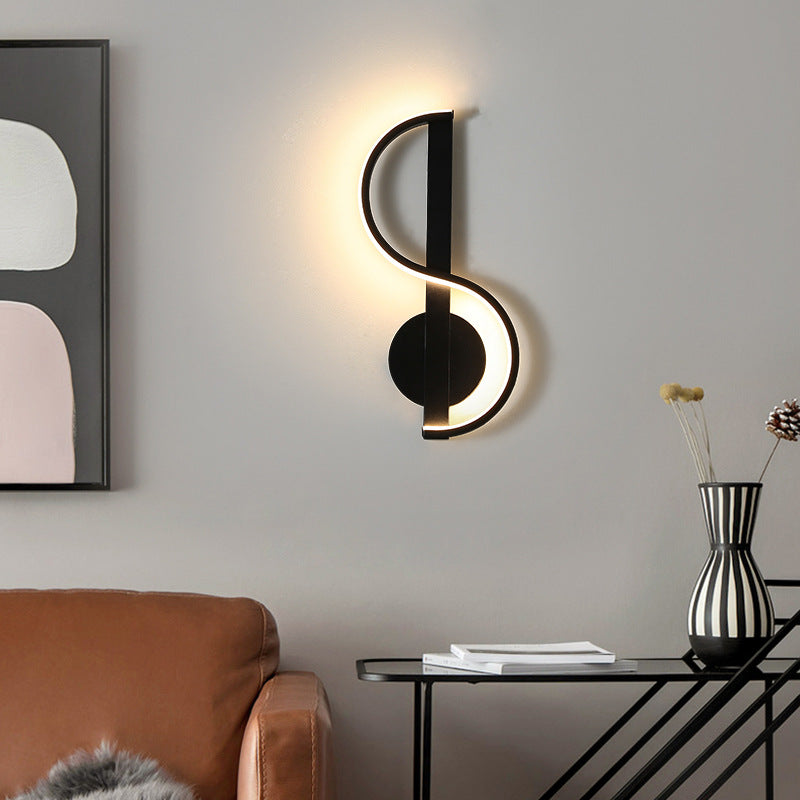 Music Note Shape Line Wall Lamp