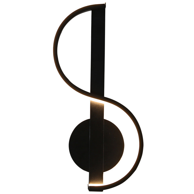 Music Note Shape Line Wall Lamp