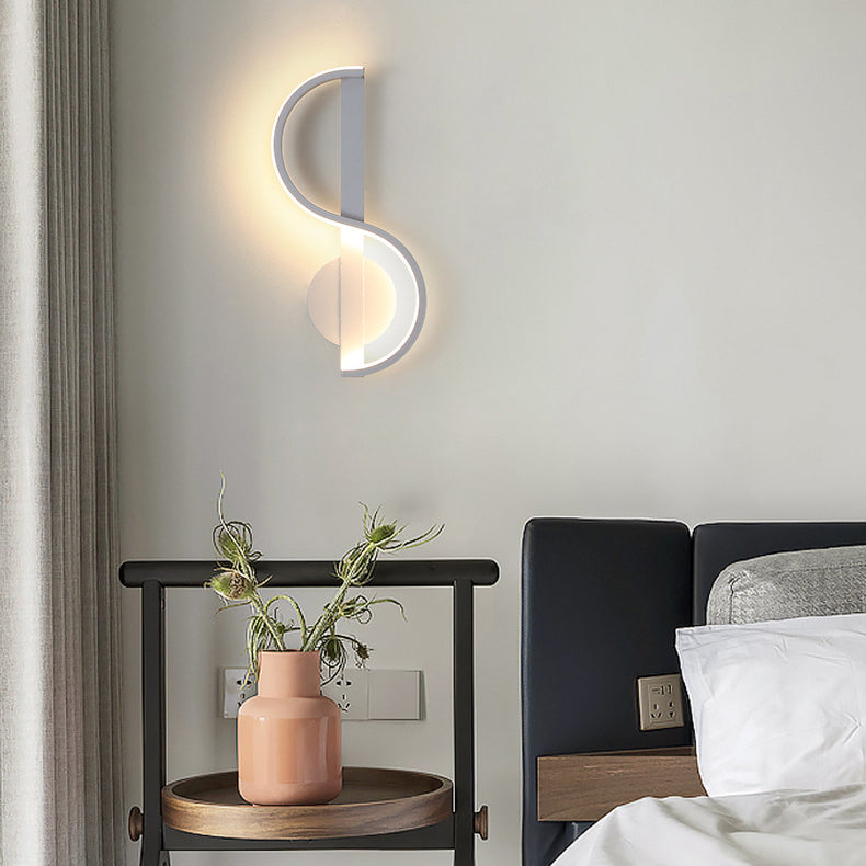 Music Note Shape Line Wall Lamp