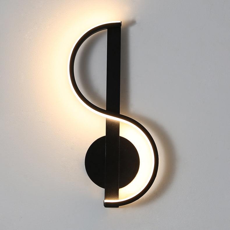 Music Note Shape Line Wall Lamp