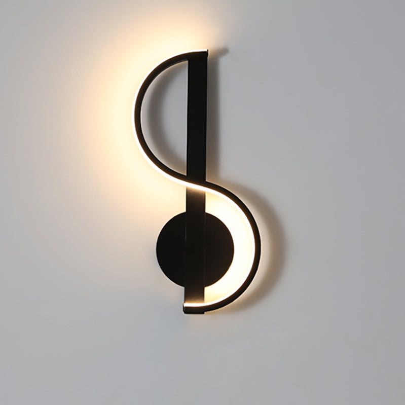 Music Note Shape Line Wall Lamp