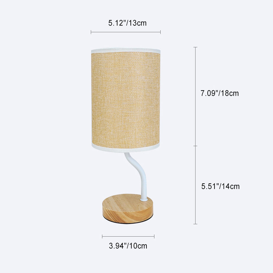 Cylinder Round Stand Fabric Table Lamp