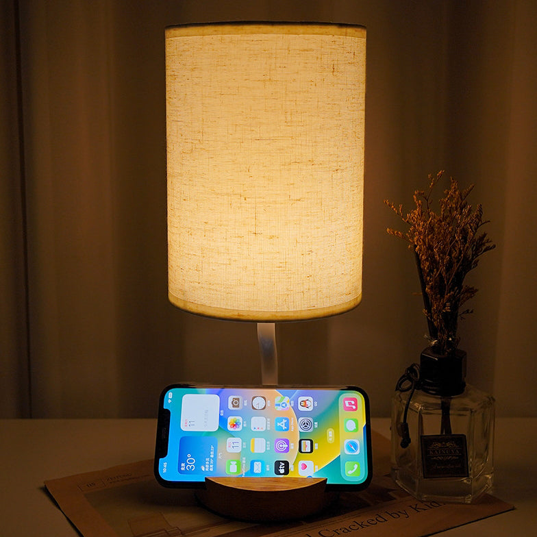 Cylinder Round Stand Fabric Table Lamp