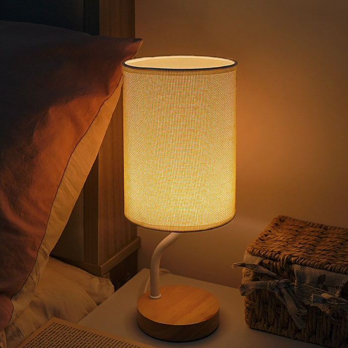 Cylinder Round Stand Fabric Table Lamp