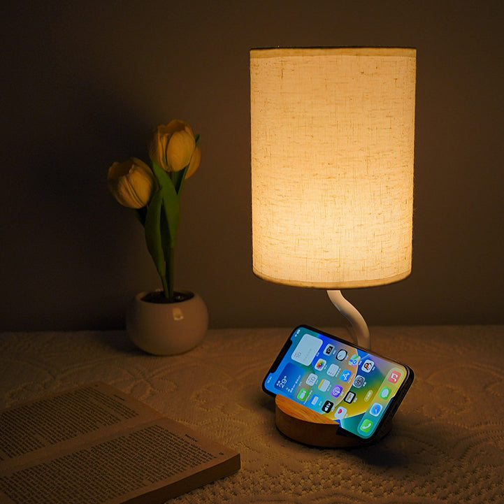 Cylinder Round Stand Fabric Table Lamp