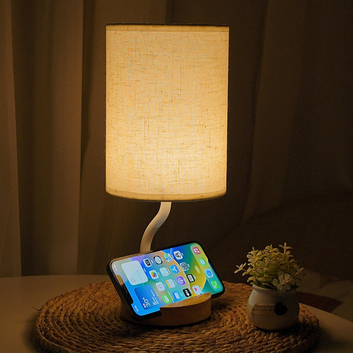Cylinder Round Stand Fabric Table Lamp