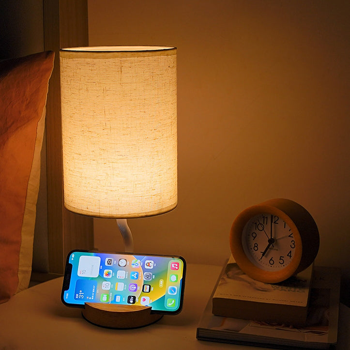 Cylinder Round Stand Fabric Table Lamp
