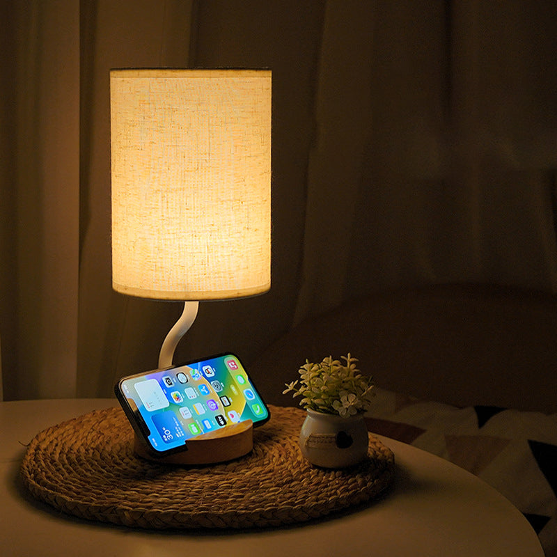 Cylinder Round Stand Fabric Table Lamp