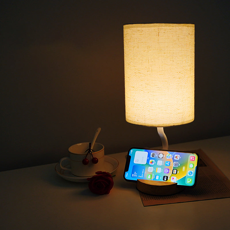 Cylinder Round Stand Fabric Table Lamp