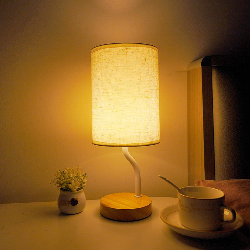 Cylinder Round Stand Fabric Table Lamp