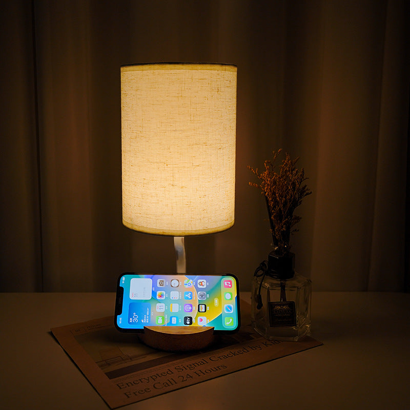 Cylinder Round Stand Fabric Table Lamp