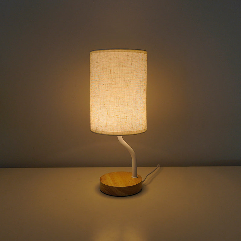 Cylinder Round Stand Fabric Table Lamp