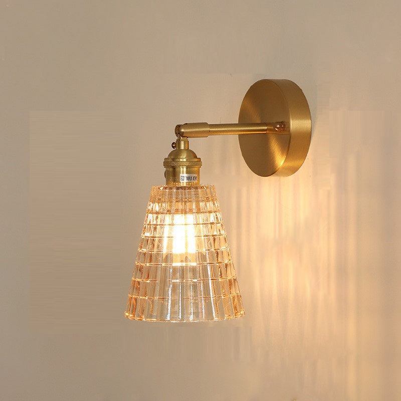 Carved Lattice Cone Flower Wall Lamp