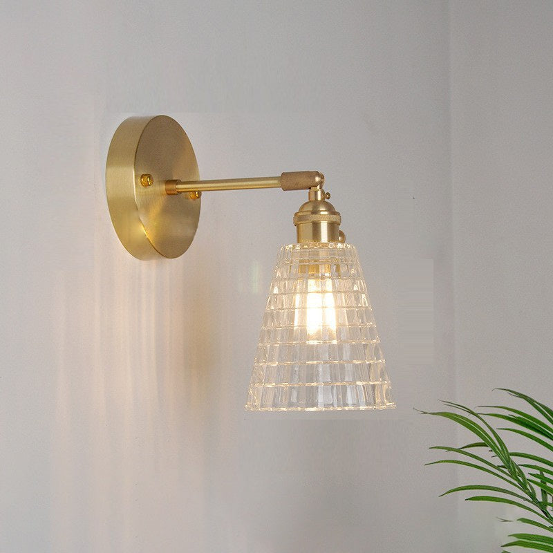 Carved Lattice Cone Flower Wall Lamp